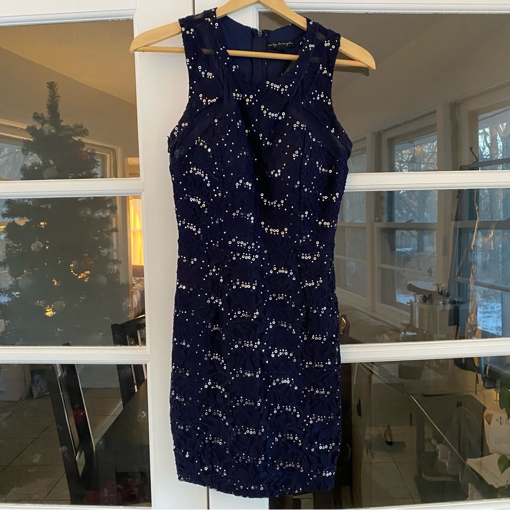 Junior’s City Triangles Blue Sequin Party or Holiday Blue Dress Size 7